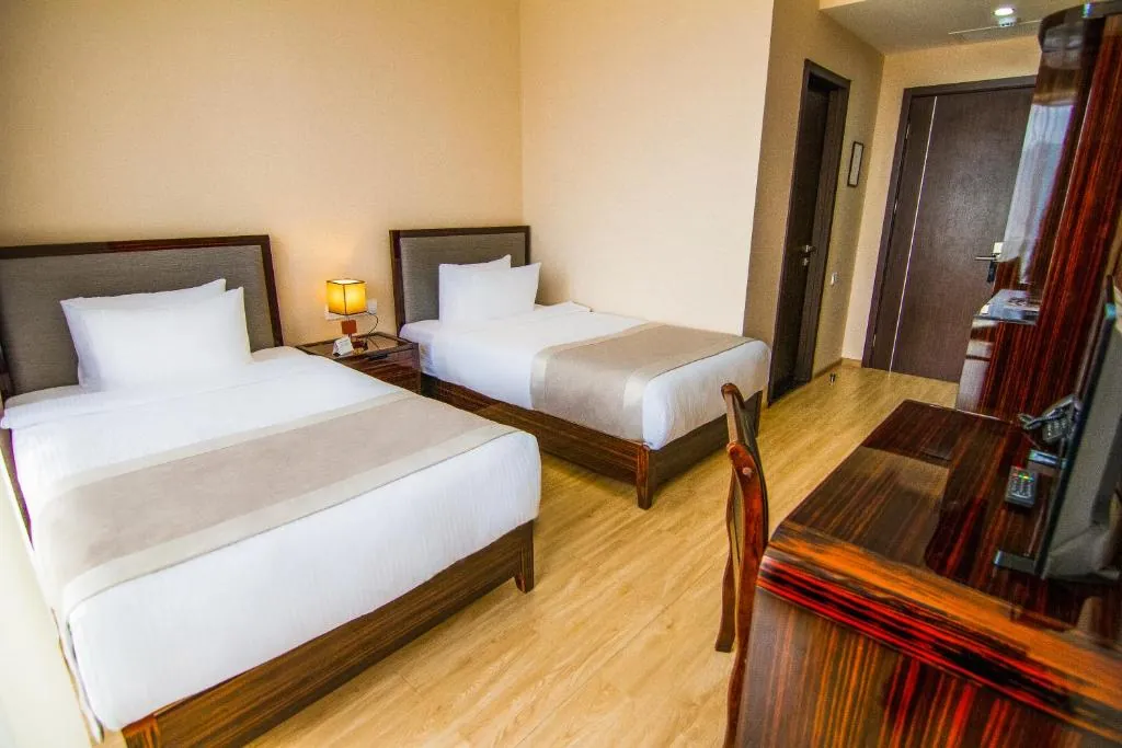 A private room at the partner hotel used for camp accommodation
